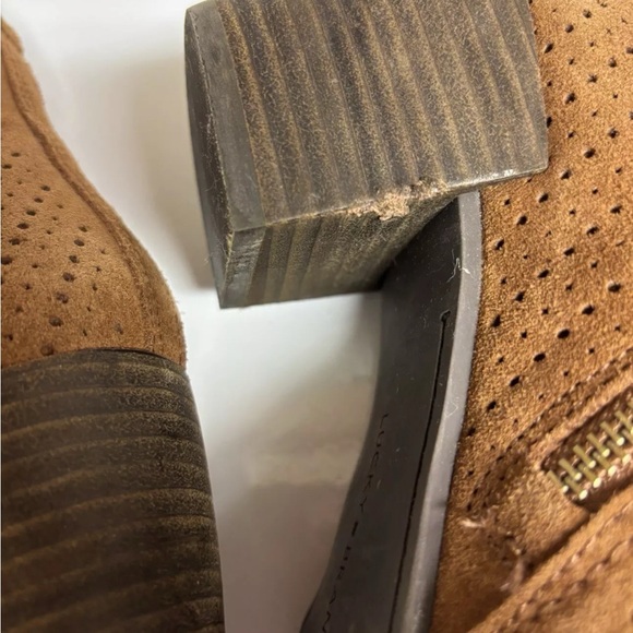 Lucky Brand LK- Lashiya Oiled Suede Dual Zipper Chunky Stacked Heel Size 10M - Picture 12 of 14
